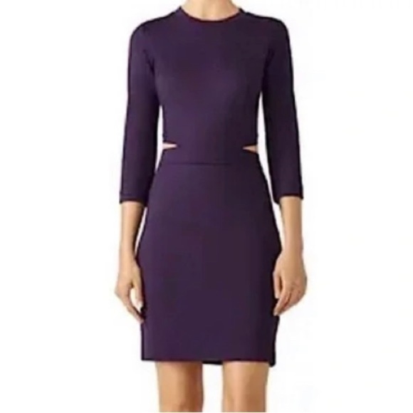 AMANDA UPRICHARD Minka Cut Out Dress in plum - Picture 1 of 6